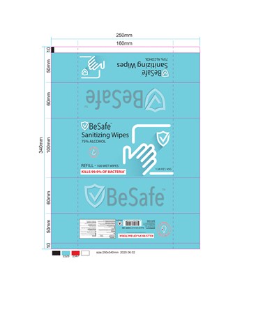 Besafe 100 Wipes Refill Label (Besafe Refill 100 Wipes)